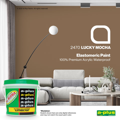 A-Plus All Weather Paint 4L - Medium Gloss | Mocha/Brown, Grey family color for Interior & Exterior Concrete, Wood water-based paint