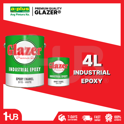 A-Plus Glazer® Industrial Epoxy Enamel Paint – 4L | Heavy-Duty Metal & Concrete Protective Coating, Chemical & Corrosion Resistant
