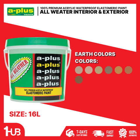 A-Plus All Weather® Premium Acrylic Waterproof Elastomeric Paint (4L) Earth Tone Paint Colors Collection | Natural, Warm & Timeless Shades