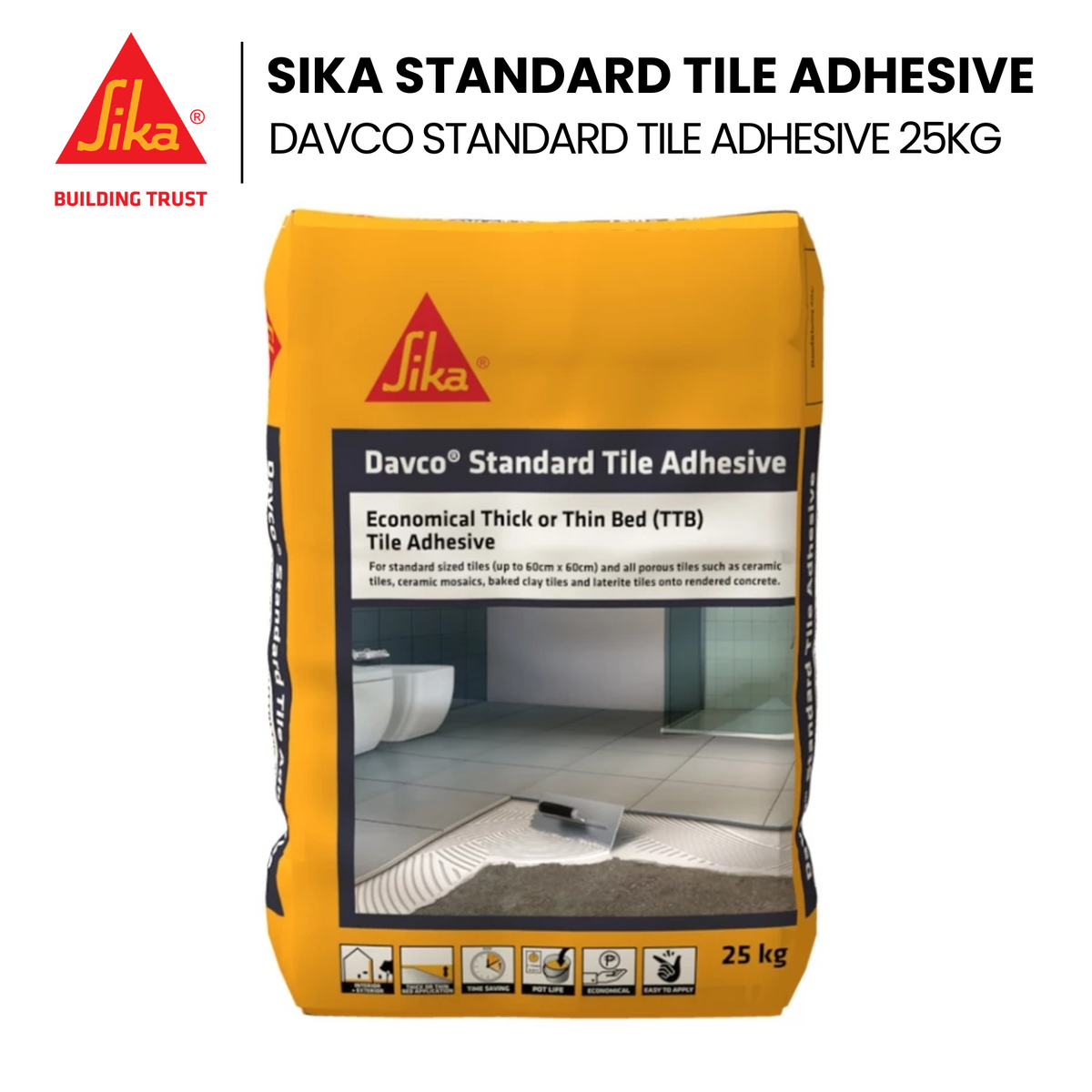 SIKA DAVCO Standard Tile Adhesive 25kg