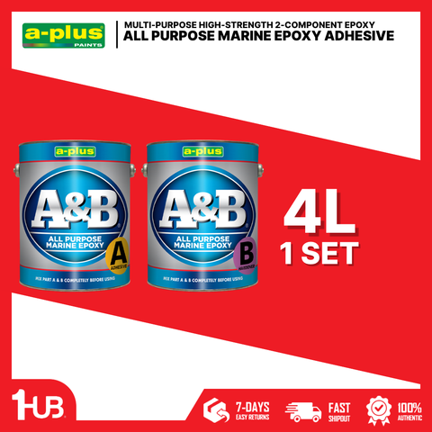 A-Plus A&B® All Purpose Marine Epoxy Adhesive (4L)| 9825 | Waterproof Heavy-Duty Bonding System