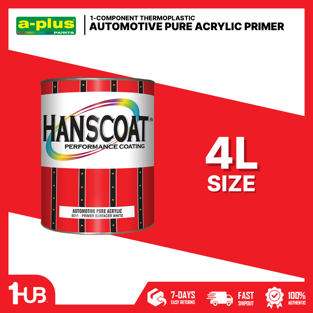 Hanscoat® Automotive Pure Acrylic Primer Surfacer (4L) | Smooth Base Coat for Auto Refinishing