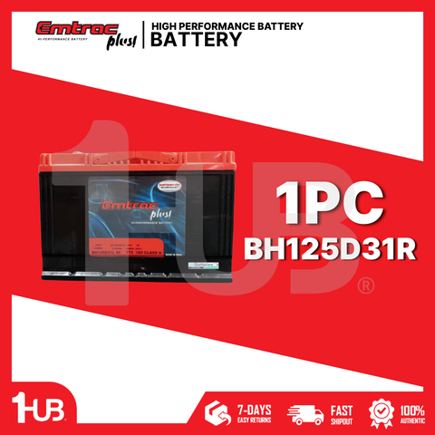 EMTRAC BATTERY N70ZR/3SMF PLATINUM BH125D31R ( 1 PC )