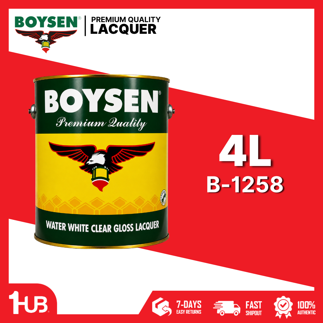 BOYSEN Lacquer Water White Clear Gloss B-1258 4L