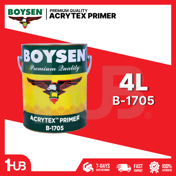 BOYSEN Acrytex Primer B-1705 4L | Exterior Solvent-Based Primer | Basecoat for Acrytex Coating System