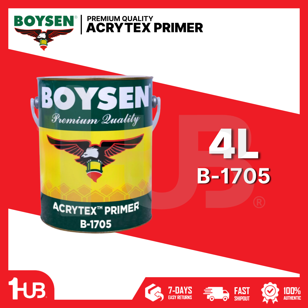BOYSEN Acrytex Primer B-1705 4L | Exterior Solvent-Based Primer | Basecoat for Acrytex Coating System