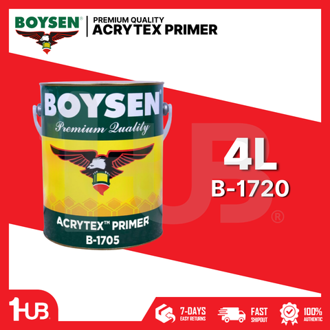 BOYSEN Acrytex Primer B-1705 4L | Exterior Solvent-Based Primer | Basecoat for Acrytex Coating System