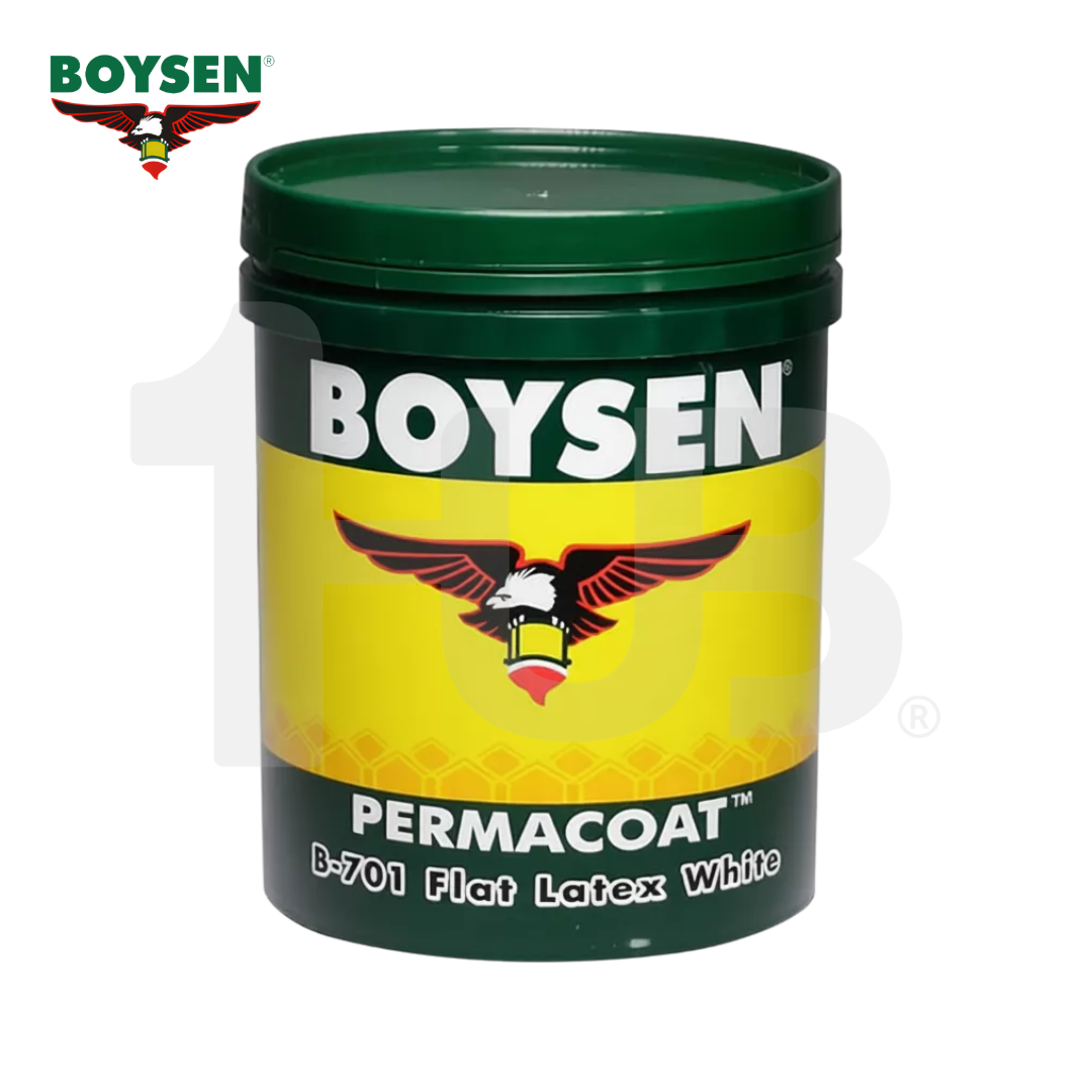 BOYSEN Flat Latex Paint White B-701 4L | Permacoat Matte Finish | Interior Wall & Ceiling Paint | Water-Based
