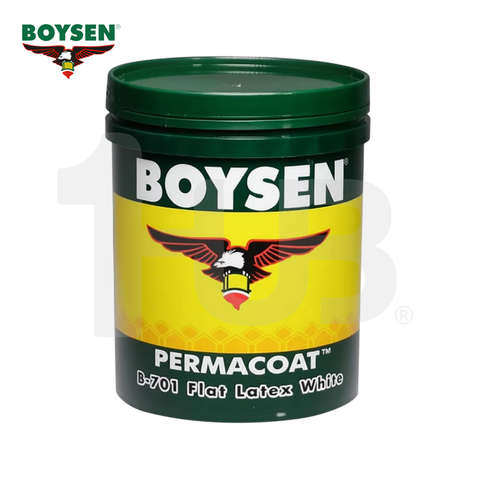 BOYSEN Flat Latex Paint White B-701 4L | Permacoat Matte Finish | Interior Wall & Ceiling Paint | Water-Based