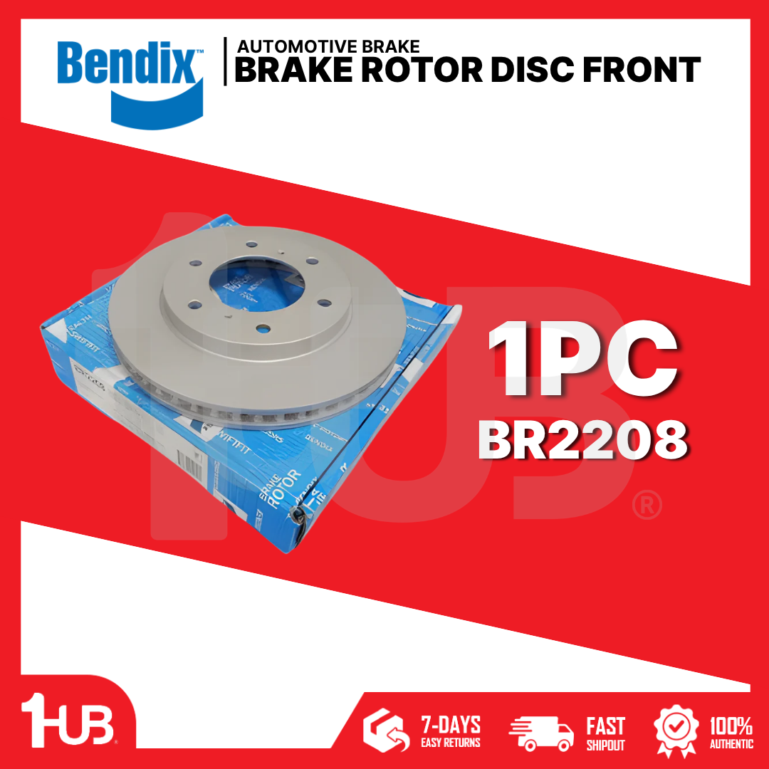 BENDIX BRAKE DISC ROTOR MITSUBISHI STRADA PICK-UP , MONTERO SPORT 6+2HOLES 2006-15 FRONT BR2208 ( 1 PC )