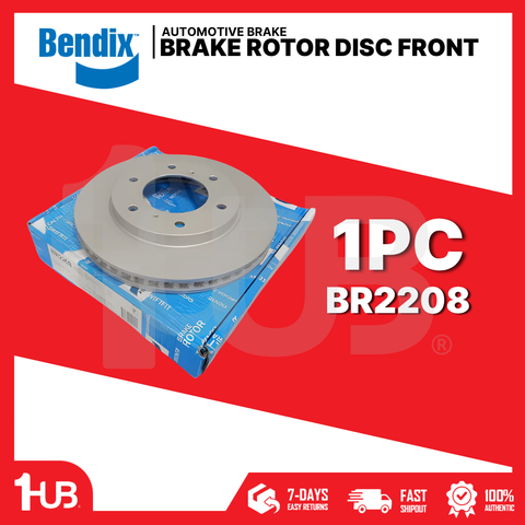 BENDIX BRAKE DISC ROTOR MITSUBISHI STRADA PICK-UP , MONTERO SPORT 6+2HOLES 2006-15 FRONT BR2208 ( 1 PC )