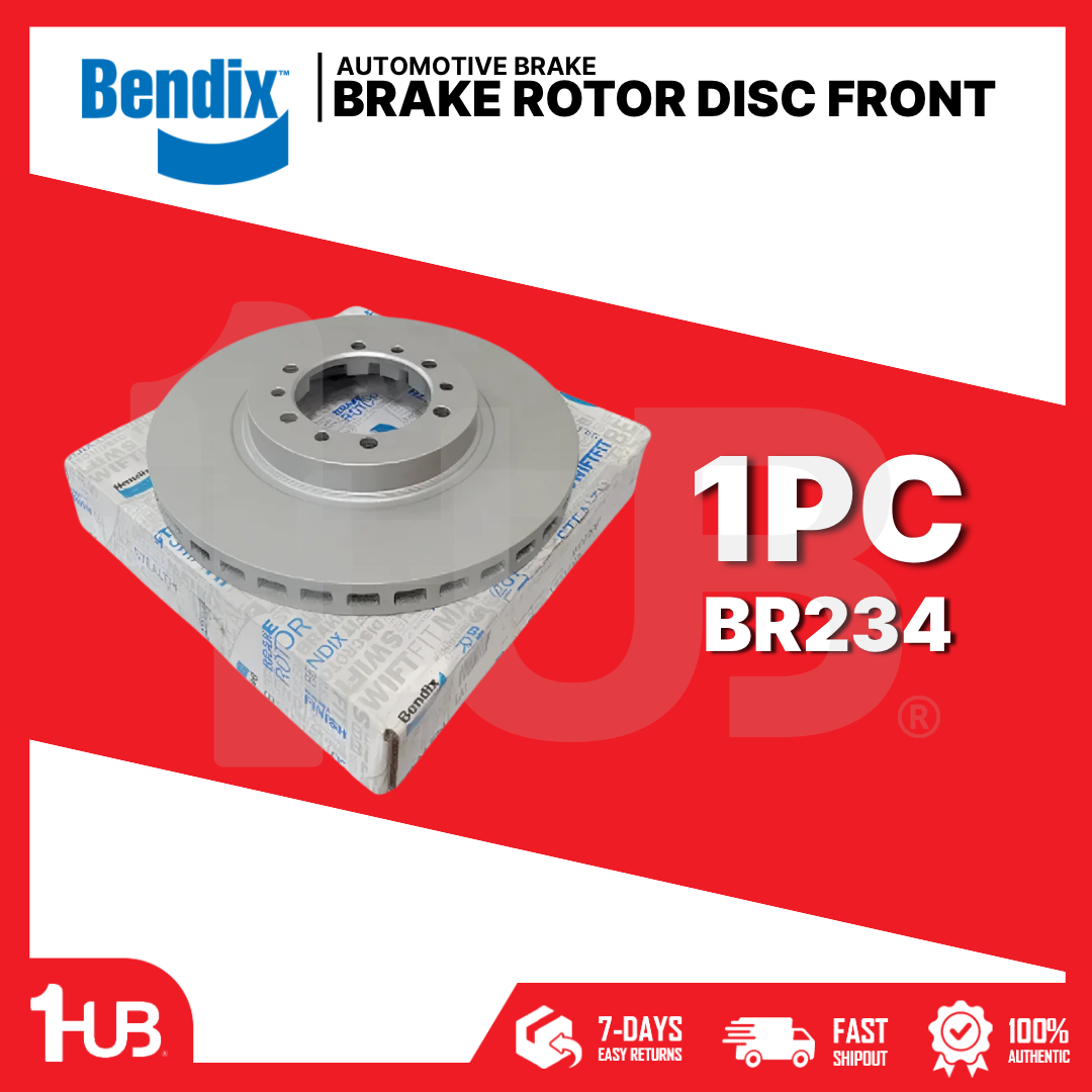 BENDIX BRAKE DISC ROTOR MITSUBISHI PAJERO , MONTERO (IMPORTED) 1996-03 / L200 STRADA 4X4 1998-05 FRONT BR234 ( 1 PC )