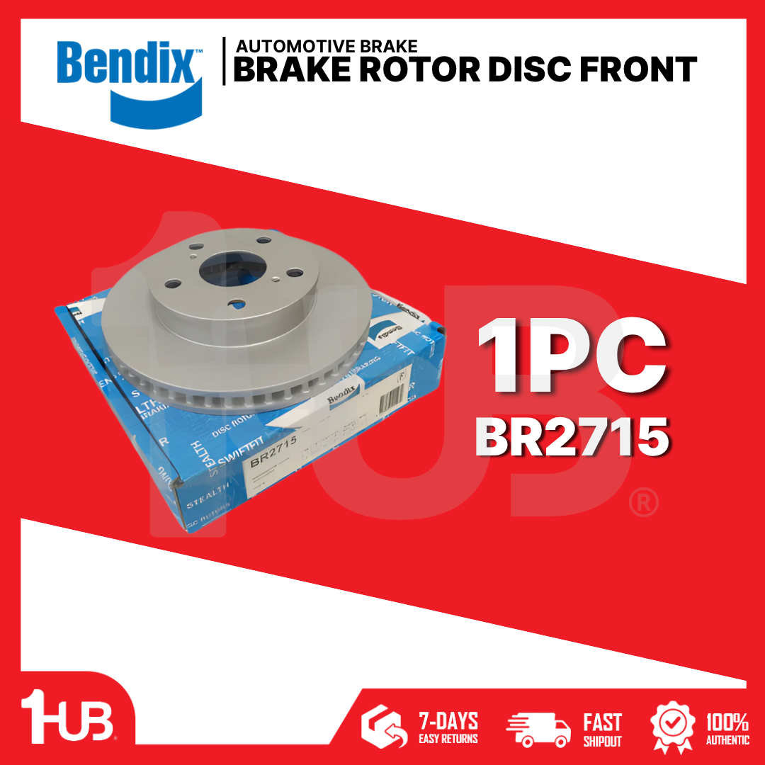 BENDIX BRAKE DISC ROTOR TOYOTA INNOVA 2005-15 / HI-LUX 4X2 2004-08 5+2HOLES 255MM FRONT BR2715 ( 1 PC )