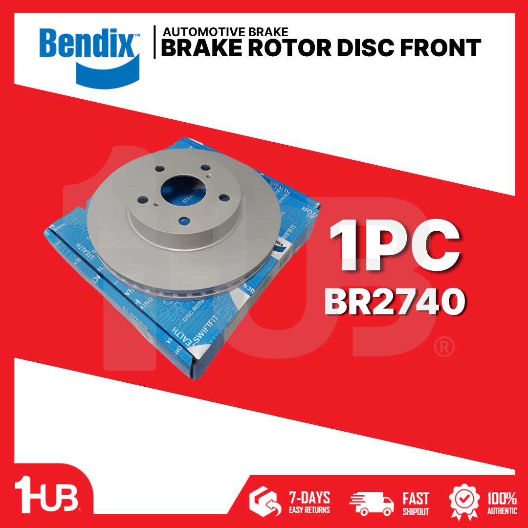 BENDIX BRAKE DISC ROTOR TOYOTA HI-LUX 4X2 5+2HOLES 2012-16 FRONT BR2740 ( 1 PC )