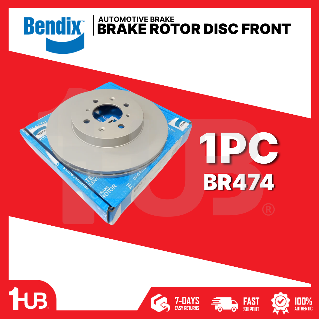 BENDIX BRAKE DISC ROTOR HONDA CITY , JAZZ 2009-14 / CIVIC VTI-S 2001-06 / CIVIC SIR 1998-02 / MOBILIO 2014-22 4+2+2HOLES 262MM FRONT BR474 ( 1 PC )