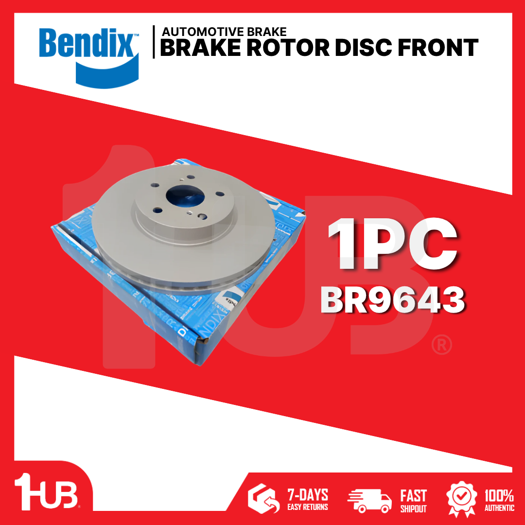 BENDIX BRAKE DISC ROTOR TOYOTA INNOVA 2016-22 FRONT BR9643 ( 1 PC )
