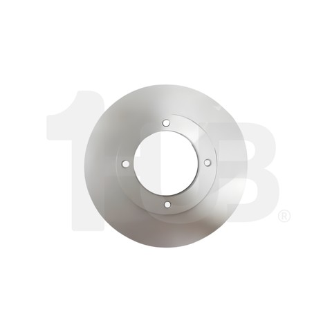 Metallic disc with central hole on a white background