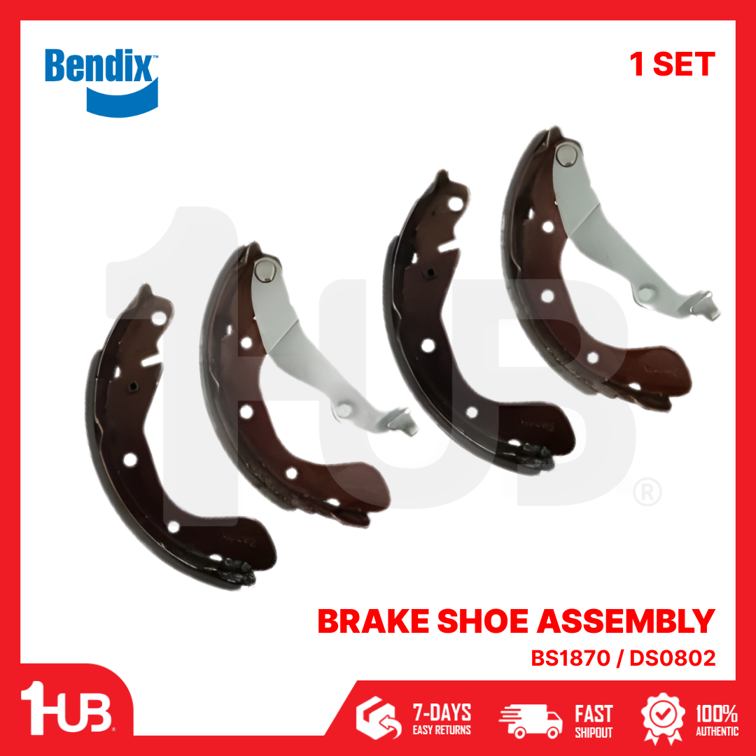BENDIX BRAKE SHOE ASSEMBLY CHEVROLET SPARK 1.2 / 1.4 2012-21 / AVEO 2005-13 BS1870 / DS0802 ( 1 SET )