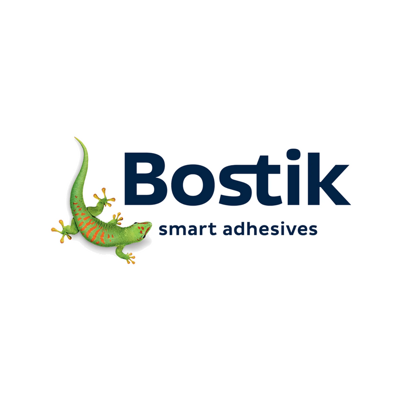 Bostik logo with a green lizard on a white background