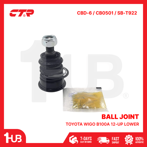 CTR BALL JOINT TOYOTA WIGO B100A 12-UP LOWER 48068-BZ320 CBD-6 / CB0501 / SB-T922 ( 1 PC )