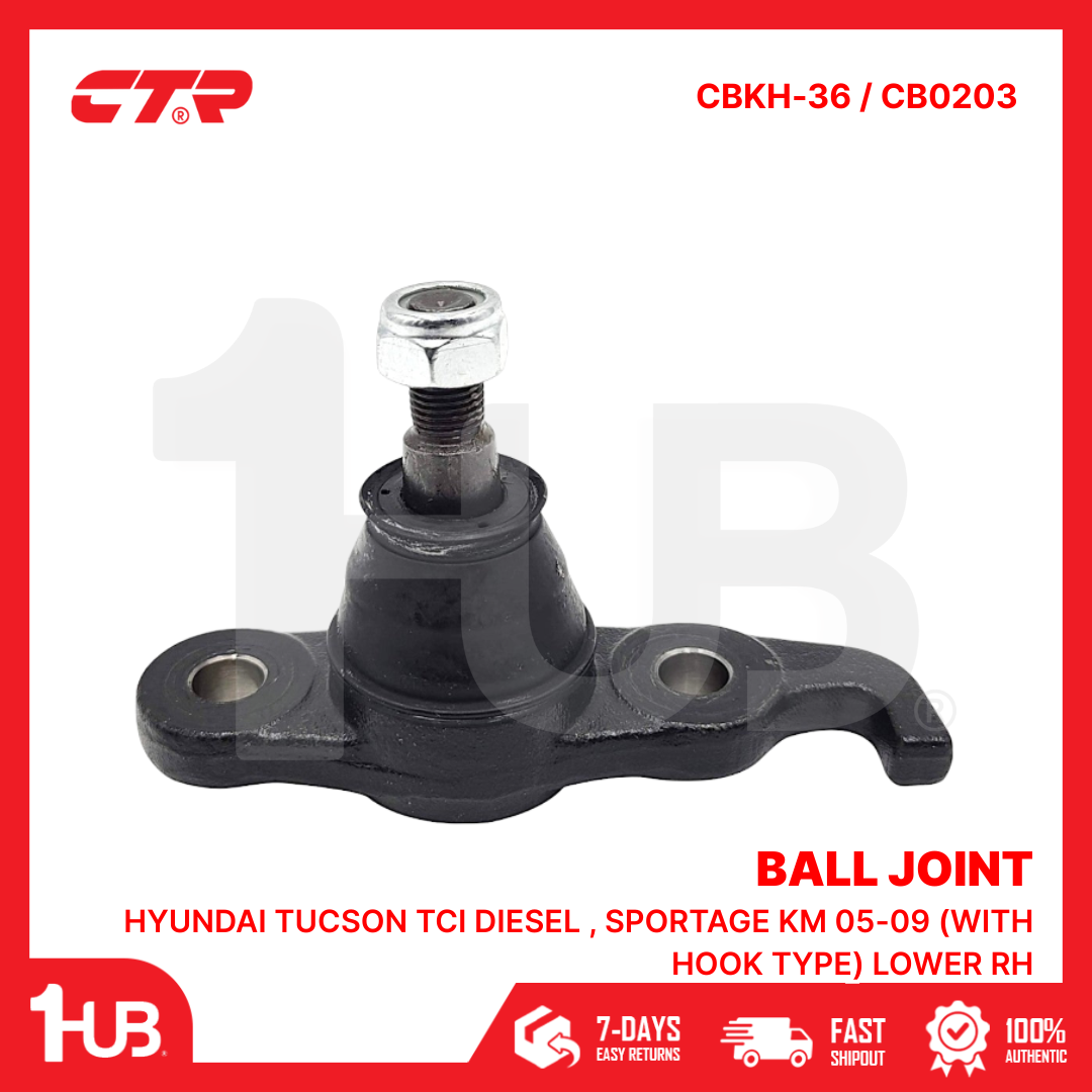 CTR BALL JOINT HYUNDAI TUCSON TCI DIESEL , SPORTAGE KM 05-09 (WITH HOOK TYPE) LOWER RH 51760-2E010 CBKH-36 / CB0203 ( 1 PC )