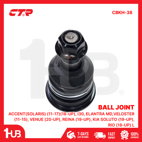 CTR BALL JOINT HYUNDAI Accent(Solaris) (11-17)(18-up), i30, Elantra MD,Veloster (11-15), Venue (20-up), Reina (19-up), Kia Soluto (19-up), Rio (18-up) LOWER 54530-0U000 CBKH-38 ( 1 PC )