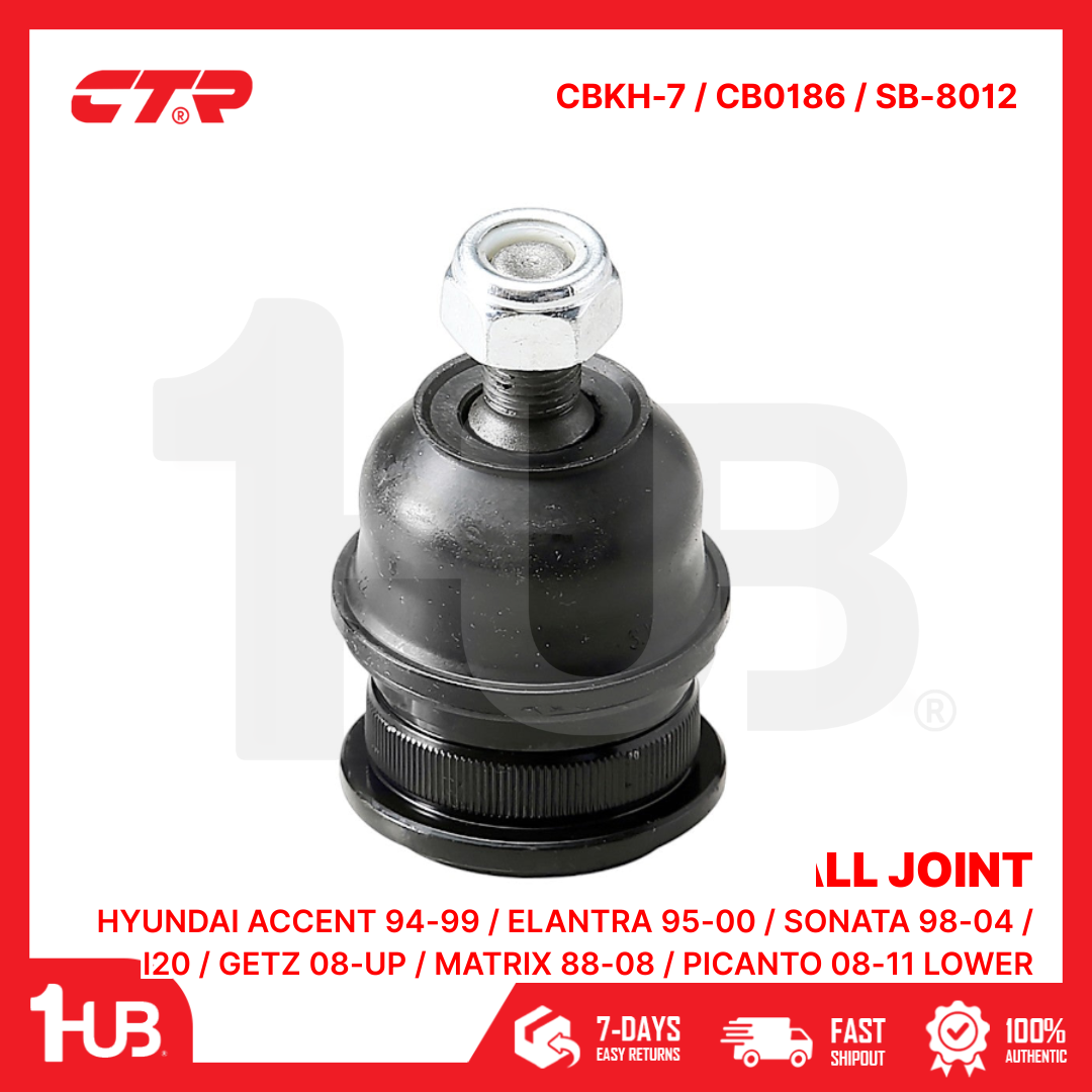 CTR BALL JOINT HYUNDAI ACCENT 94-99 / ELANTRA 95-00 / SONATA 98-04 / i20 / GETZ 08-UP / MATRIX 88-08 / PICANTO 08-11 LOWER 54520-31600 / 54530-25000 CBKH-7 / CB0186 / SB-8012 ( 1 PC )