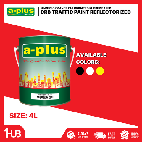 A-Plus® Hi-Performance CRB Reflectorized Traffic Paint (4L) | High-Visibility Chlorinated Rubber Road Marking Paint