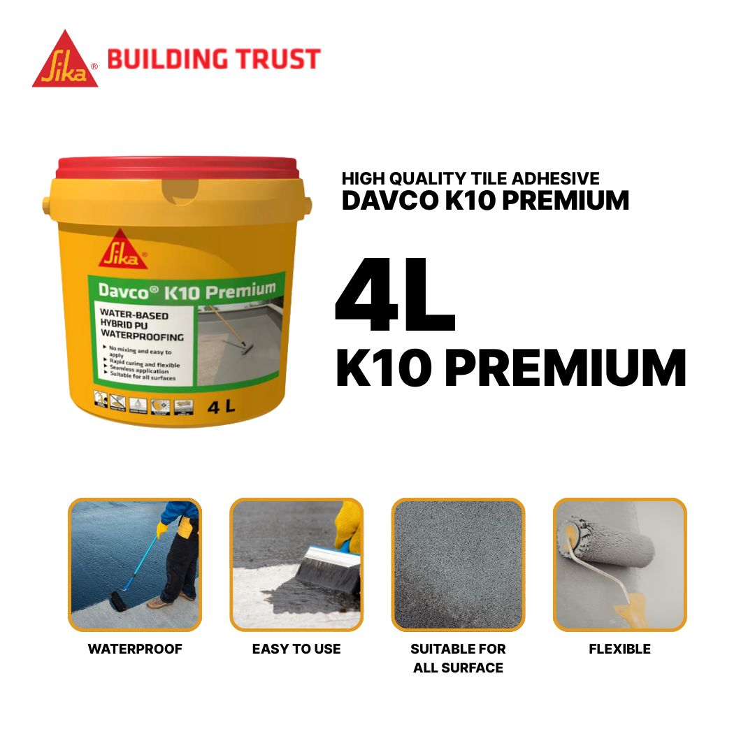 SIKA DAVCO K10 PREMIUM - WATER BASED HYBRID PU WATERPROOFING ( 4L )