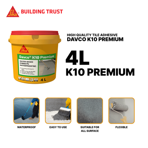 SIKA DAVCO K10 PREMIUM - WATER BASED HYBRID PU WATERPROOFING ( 4L )