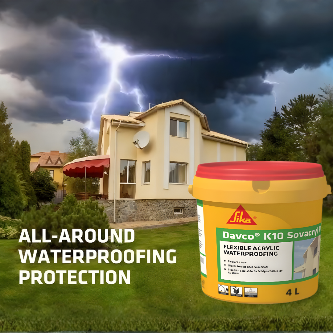 SIKA DAVCO K10 SOVACRYL - FLEXIBLE ACRYLIC WATERPROOFING ( 4L )