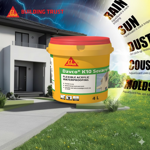 SIKA DAVCO K10 SOVACRYL - FLEXIBLE ACRYLIC WATERPROOFING ( 4L )