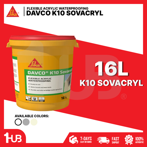 SIKA DAVCO K10 SOVACRYL - FLEXIBLE ACRYLIC WATERPROOFING ( 16L )