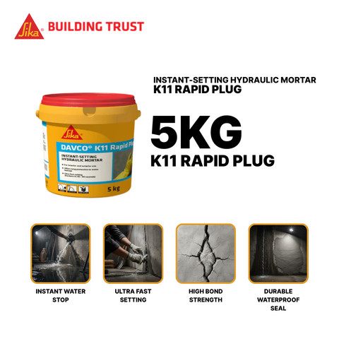 SIKA DAVCO K11 RAPID PLUG - INSTANT-SETTING HYDRAULIC MORTAR ( 5KG )
