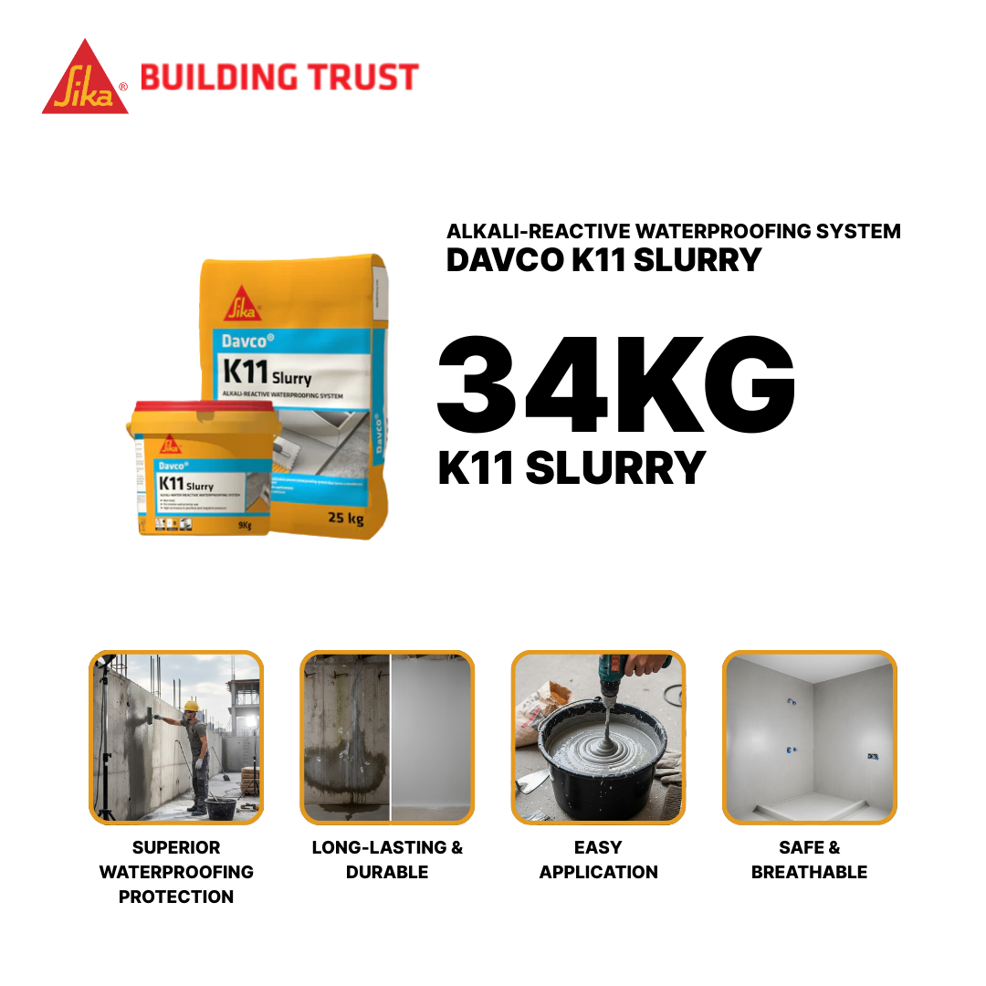 SIKA DAVCO K11 SLURRY - ALKALI-REACTIVE WATERPROOFING SYSTEM ( 34KG )