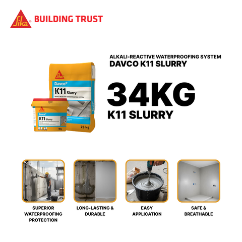 SIKA DAVCO K11 SLURRY - ALKALI-REACTIVE WATERPROOFING SYSTEM ( 34KG )