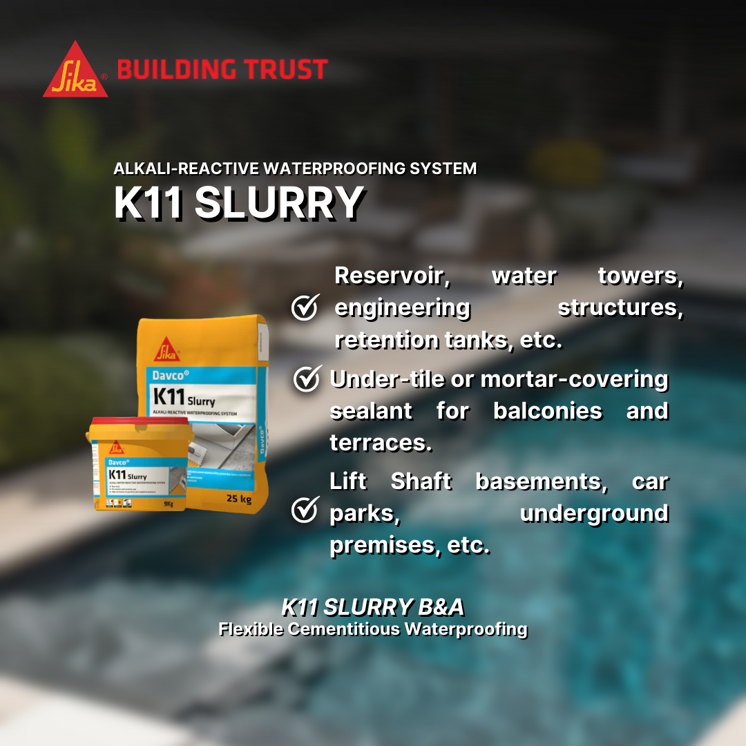 SIKA DAVCO K11 SLURRY - ALKALI-REACTIVE WATERPROOFING SYSTEM ( 34KG )