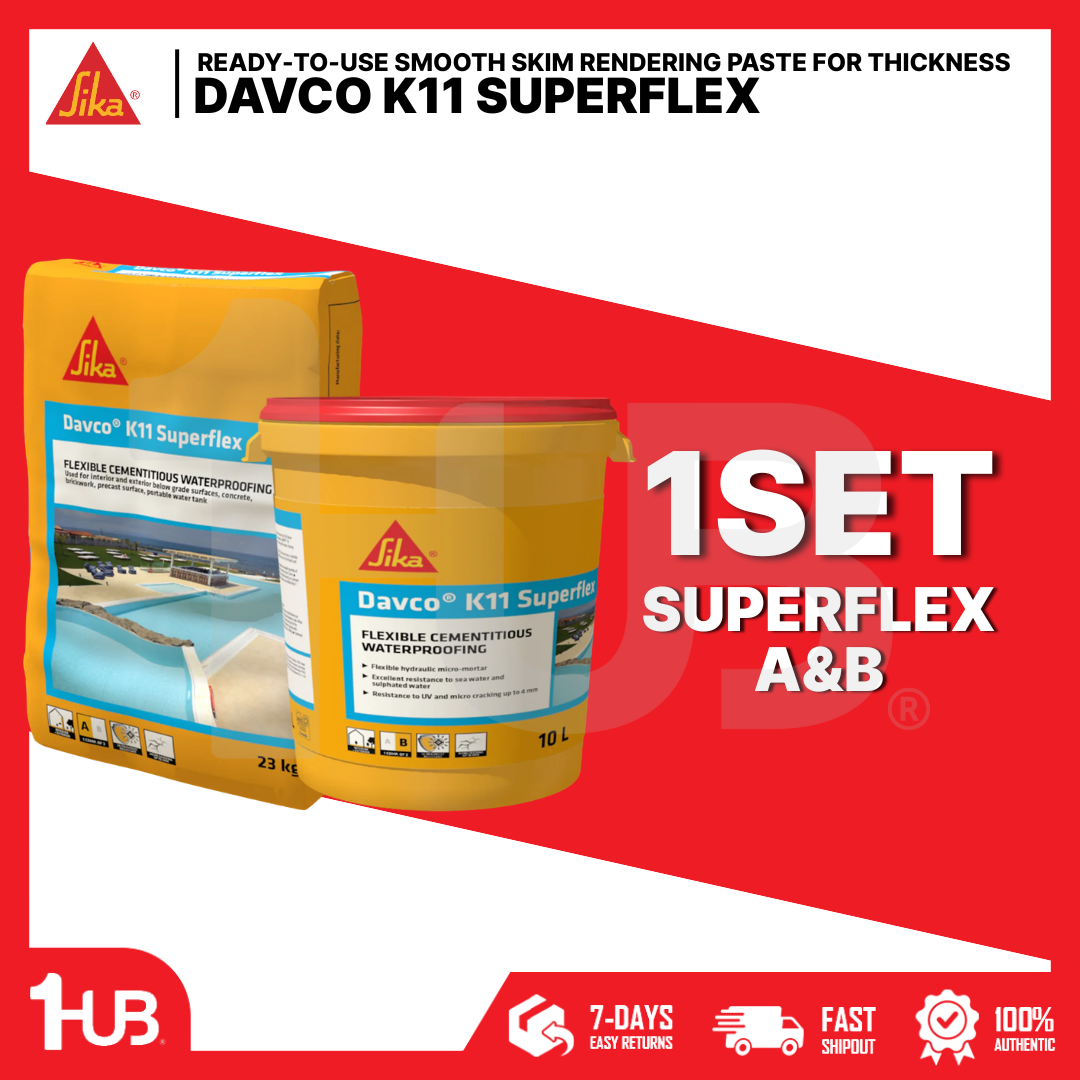 SIKA DAVCO K11 SUPERFLEX - FLEXIBLE CEMENTITIOUS WATERPROOFING 23 KG  & 10 L PAIL ( 1 SET )