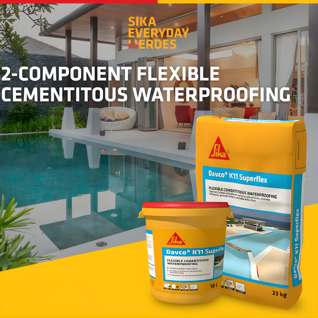 SIKA DAVCO K11 SUPERFLEX - FLEXIBLE CEMENTITIOUS WATERPROOFING 23 KG  & 10 L PAIL ( 1 SET )