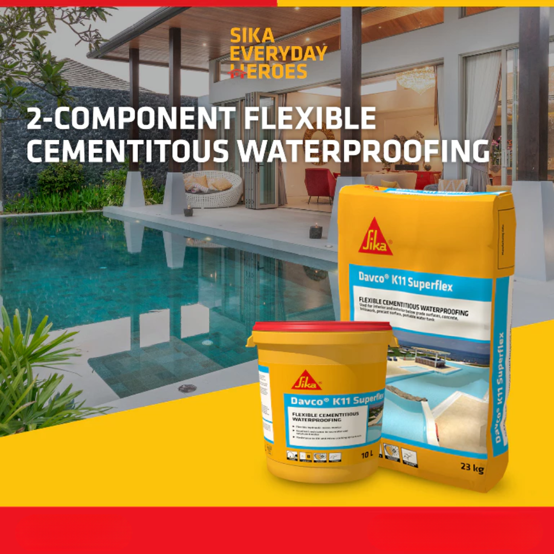 SIKA DAVCO K11 FLEX - FLEXIBLE CEMENTITIOUS WATERPROOFING 23KG KIT ( 1 SET )