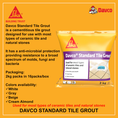 SIKA DAVCO STANDARD TILE GROUT 1 PACK ( 2KG )