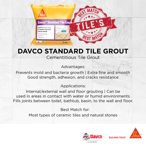 SIKA DAVCO STANDARD TILE GROUT 1 PACK ( 2KG )