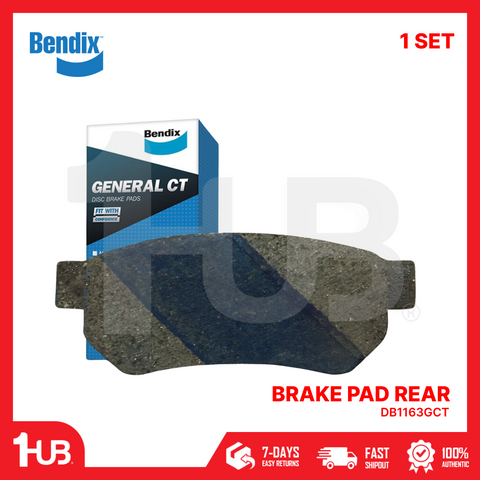 Bendix brake pad set with packaging on a red background