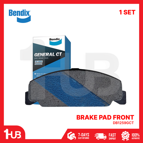Bendix brake pad front with packaging on a white background