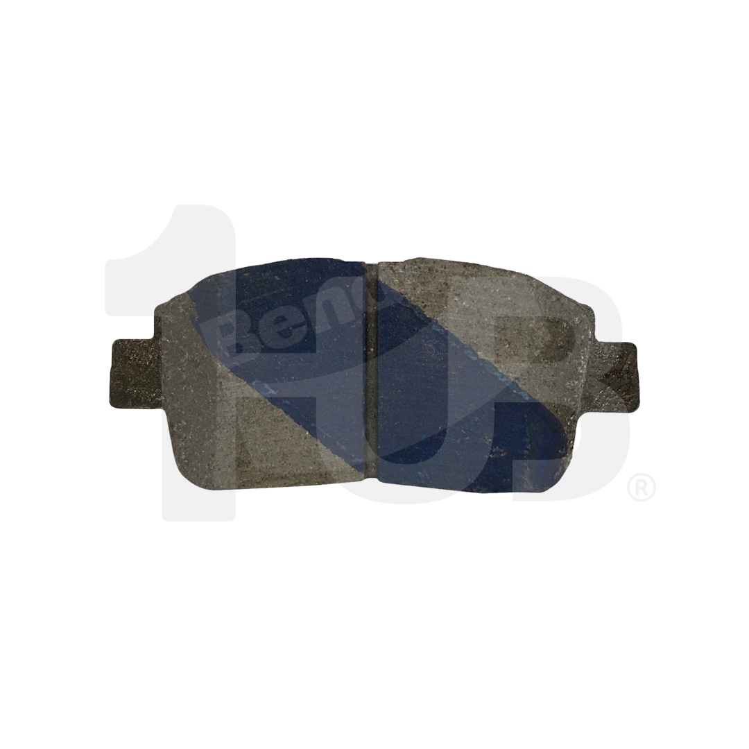 Pair of brake pads on a white background with a brand logo.