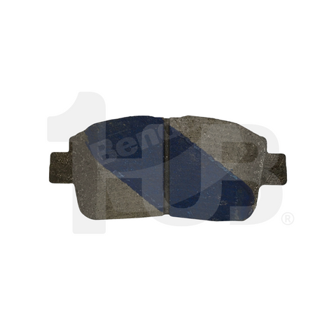 Pair of brake pads on a white background with a brand logo.