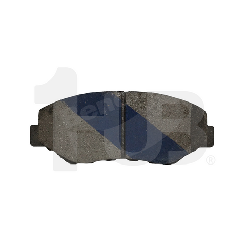 Brake pads on a white background with a brand logo.