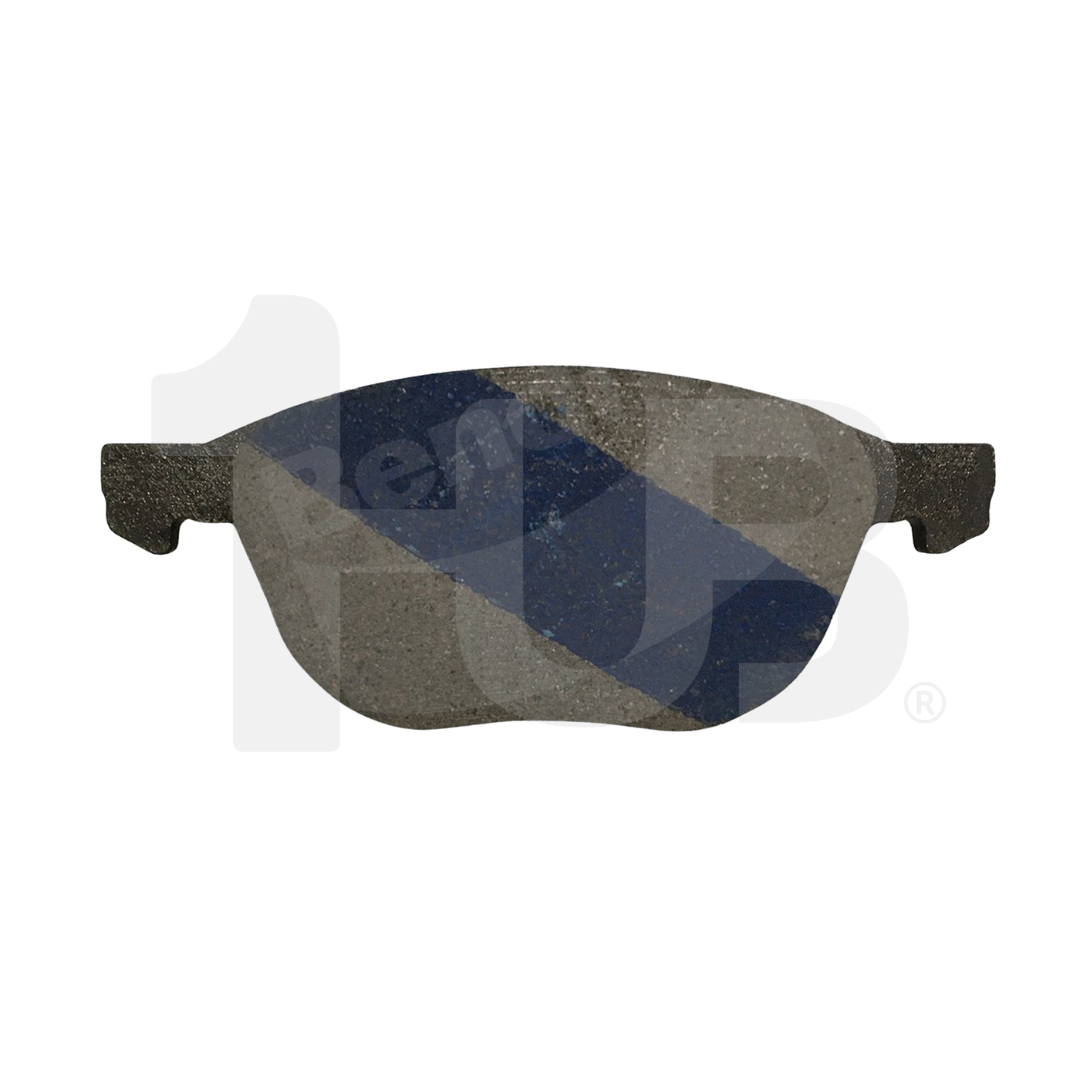 Brake pad on a white background with a clear overlay
