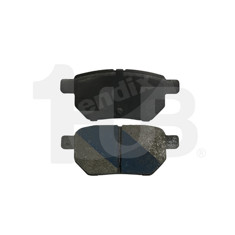Pair of brake pads on a white background with Bendix branding.