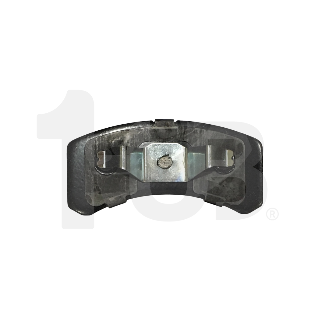 Metal brake pad on a white background